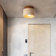 Retro Ceiling Light Japanese Style Influencer Corridor Light Aisle Yellow Hole Stone Style Cream Ais