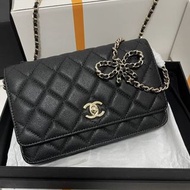 Chanel 23S WOC 荔枝牛皮 蝴蝶結斜咩袋 黑色｜AP3304-B10706-94305｜全新正版正貨