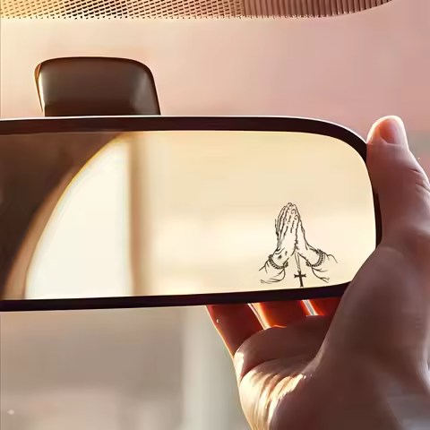 2D Praying Hand Sticker, Car Rearview Mirror Decal, Vinyl Sticker for Window, Motorcycle, Laptop, Au