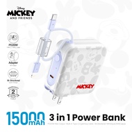 Disney Powerbank Mickey พาวเวอร์แบงค์ มอก15000mAh FastCharging PD20W QC3.0 ของแท้ ประกัน2ปี