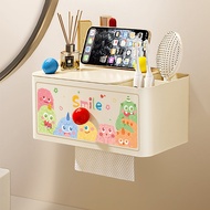 French Cream Style Bathroom Tissue Box Multi-Functional Waterproof Toilet Paper Box Wall-Mounted Dra