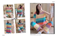 RAINBOW FAMILY SLEEPWEAR FOR Women KOREAN Fashion Printing Terno Pajama｜DASTER｜spaghetti｜shorts｜vest terno ｜STRIPE TOP SALE