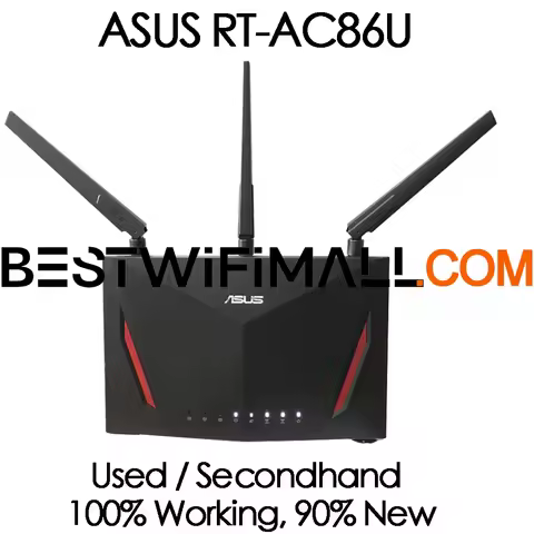 ASUS RT-AC86U Wi-Fi Router 802.11AC AC2900 MU-MIMO Dual-Band 2.4 GHz/5 GHz 1600Mbps 4 Port Gigabit M