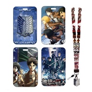 Attack on Titan Anime Holder for Men, Eren Lanyard, ID Card Holder, Mikasa Badge, Peripherals, Stude