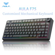 AULA F75 Mechanical Keyboard 75% 80 Key RGB Tri-Mode Wired Bluetooth 2.4G Gasket Structure Hot-swap 