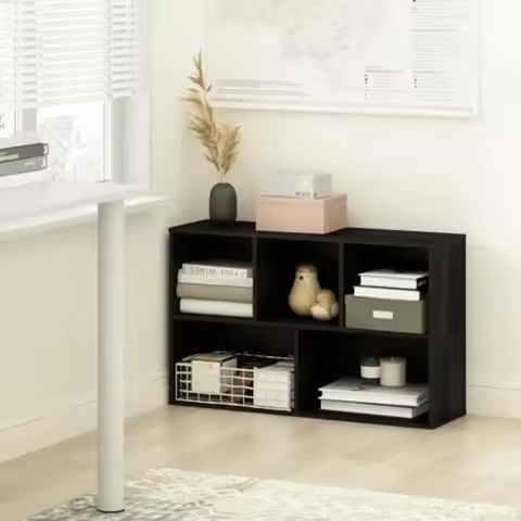 LUDER Book Shelf, 5-Cube Bookshelf, Easy Assembly Bookcase with Open Shelves, 9.4 x 19.7 x 31.5, for