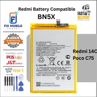 Battery compatible for Redmi 14C / Xiaomi Poco C75 BN5X high quality Batteri replacement [ Fix Mobil