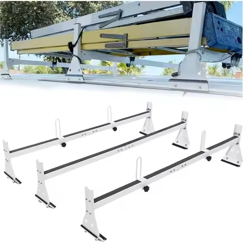 59in Roof Racks Compatible with 1996Up Chevy Express 1500 2500 3500 850 LBS Capacity 3 bar roof Ladd