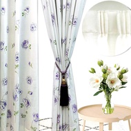 Purple Roses Printed Curtain Langsir Ready Made 8ft 1 set 2pcs