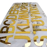 A-Z Letters Gold Acrylic English Miller Large Print Height 10 Cm.small 7 Cm.