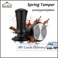 Coffee Tamper Set 51/53/58mm Coffee Accessories Espresso Calibrated Tamper with Scale Thread Spring 
