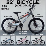 VVM: 22 INCH KIDS BICYCLE AGE 10-14 DESIGN BDF WITH DISC BRAKE ALLOY RIM BASIKAL BUDAK REMAJA
