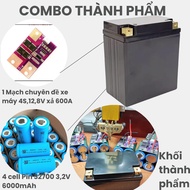 Bộ Acquy xe máy pin lithium pin sắt 32700 4S- 12.8V/14.4V - 6000mAh - Acquy pin sắt trọng lượng nhẹ