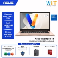 Asus VivoBook 14 A1404V-APB012WS (Intel Core 7-150U /16GB-24GB RAM /1TB SSD /14''FHD /Intel /Office /W11 /2Y Warranty)
