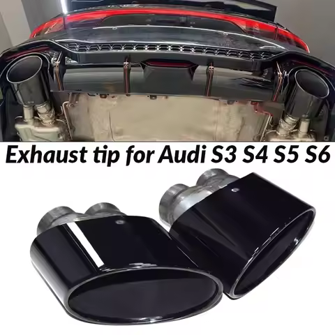 Car Exhaust Tip For Audi RS3 RS4 RS4 RS5 RS6 Double Inner Muffler Tip For S3 S4 S5 S6 Exhaust System