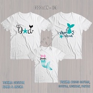 | Custom Family Birthday T-shirts | Couple Family CLOTHES | Mermaid Motif T-Shirt AN 124 | Free add 