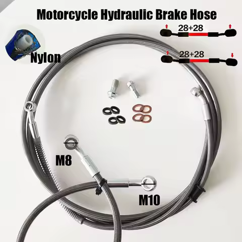 300 To 5000mm Hydraulic Brake Hose DOT oil Pipe Line Braided Cable M8X1.25mm M10X1.25mm Banjo Clutch