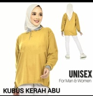 Kaos Kerah Lengan Panjang Wanita FO Kombinasi List - Mustard Kombinasi