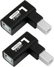 Type-B Male to Female 2.0 Extension Contect Adapter, Left Angled MIDI Printer Adapter 480Mbps for Pr