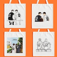 Sarawat and Tine 2gether The Series Fashion Art Drawing Handbags Canvas Tote Bag Cute Ulzzang Should