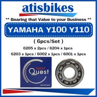 NACHI YAMAHA Y100 / Y110 ( 6pcs/Set-C3 ) Motorcycle Engine Gearbox & CrankShaft Bearings Set 6205 62