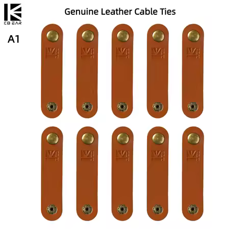 1/2/3/5/10PCS Genuine Leather Cable Ties KBEAR A1 Winder Earphone Cable Wire Organizer Cord Holder F