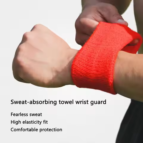 Wrist Support Band Wristband 8x8cm Sport Bracers Sweat Towel Cuff Tennis Wrist Guard Protector Strap