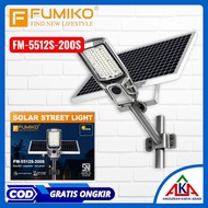 Lampu Penerangan Jalan Umum FUMIKO Raya PJU LED 200W Tenaga Panel Surya Solar Street Light Body Alum