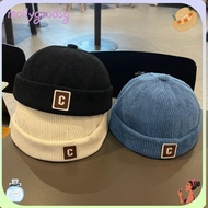MOILYGOODSG Brimless Hat, Corduroy Solid Color Kids Docker Cap,  Warm Fabric Adjustable Design C Let
