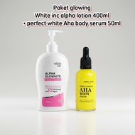 (Glowing Package) White inc Alpha Glowhite Body Lotion & Perfect White Aha Body Serum