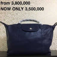 LONGCHAMP CUIR NAVY MEDIUM