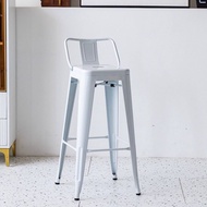 Steel bar stool เก้าอี้บาร์ เก้าอี้บาร์เหล็ก เก้าอี้สตูล ทรงสูง พร้อมพนักพิง ที่นั่ง เก้าอี้คาเฟ่ เก้าอี้วางซ้อนได้ รับน้ำหนัก150kg ทันสมัย