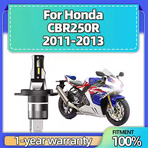 For Honda CBR250R 2011 2012 2013 1PCS Canbus Error Free 15000LM LED H4 Motorbike Headlight Bulb High