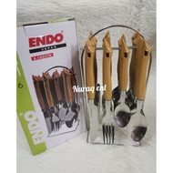 (24pcs) Wooden cutlery set /Set sudu garfu kayu