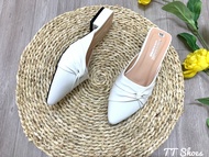 Sục Trơn Đính Nơ 2 Cm Thời Trang TT Shoes Mũi Nhọn HUE01