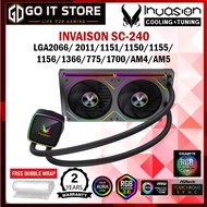 INVASION SC-240 YZ-240 240mm AIO CPU Liquid Cooler Water Cooler (Black / White)