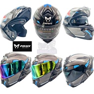 Helmet MHR GTZ Full Face Flip Up Double Visor FU935 Helmet FF935 M L XL Visor Smoke Racing Design Ro