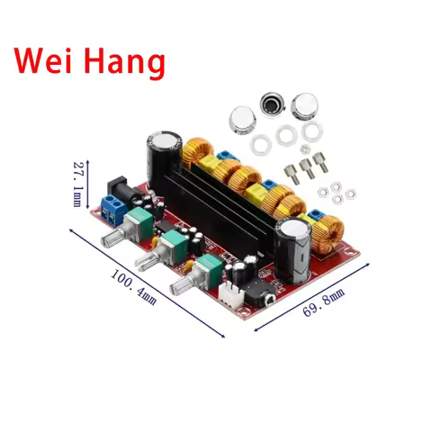 XH-M139 2.1 channel digital power amplifier board 12V-24V wide voltage TPA3116D2 2*50W+100W
