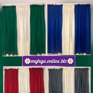 window curtain 3 in 1 set curtain plain combine color design(3pcs curtain)