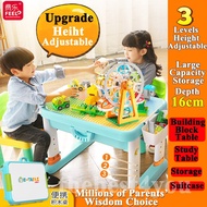 ON SALE!! FEELO Kids Multifunction Building Block Table Study Table Suitcase LE GO DUPLO compatible 