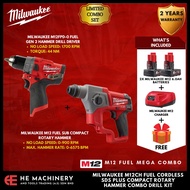 Milwaukee M12CH FUEL Cordless SDS Plus Compact Rotary Hammer Combo Drill Kit