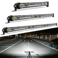 12D Super Slim 7-52 Inch LED Light Bar White/Yellow 12V 24V Combo beam For 4X4 ATV Off Road LED Work Light Truck ATV Car Off Road Driving Straight Light Bar Brightness Sport Flood