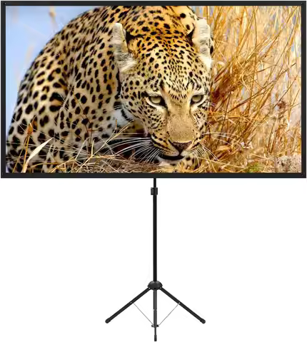 80" Portable Projector Screen with Stand, Outdoor Movie Screen 16:9, Lightweight & Compact, Easy Set