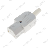 White 10A 250V  IEC C13 /C14 Male Plug Rewirable Power Connector 3 pin ac Socket