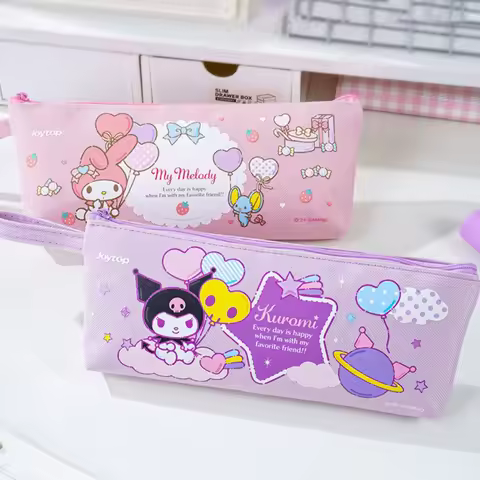 Genuine Kuromi Multi-Use Storage Bag Kawaii Sanrio Zipper Pencil Case Travel Toiletry Bag For School