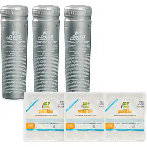 FROG @Ease In-Line SmartChlor Replacement Cartridge 3-Pack with 3-Pack FROG Maintain Non-Chlorine Sh