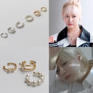 Hei Pearl 3-Set Ear Cuff – Gold Plated Pearl & Cubic Ear Cuff Set | Worn by K-Pop Idols (Taemin, Cha