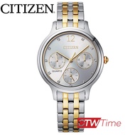 CITIZEN  นาฬิกาข้อมือผู้หญิง สายสแตนเลส รุ่น ED8184-51A (สองกษัตริย์/หน้าปัดเงิน)