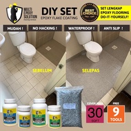 EPOXY FLAKE COATING DIY SET 30 SQFT SOLID CONTENT 100% (9 FREE GIFTS)
