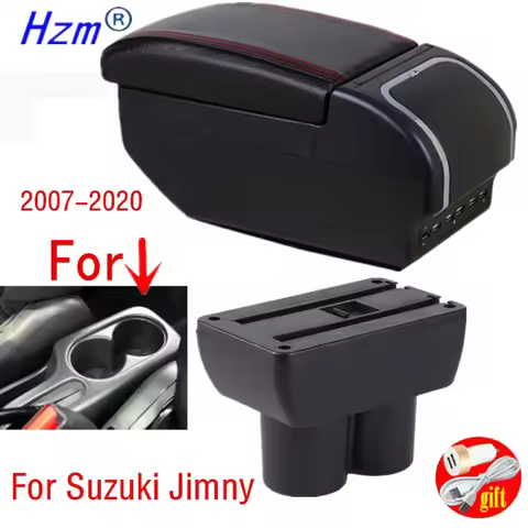 For Suzuki Jimny Armrest box For Suzuki Jimny 2007-2018 central Storage box Interior Retrofit USB Ca